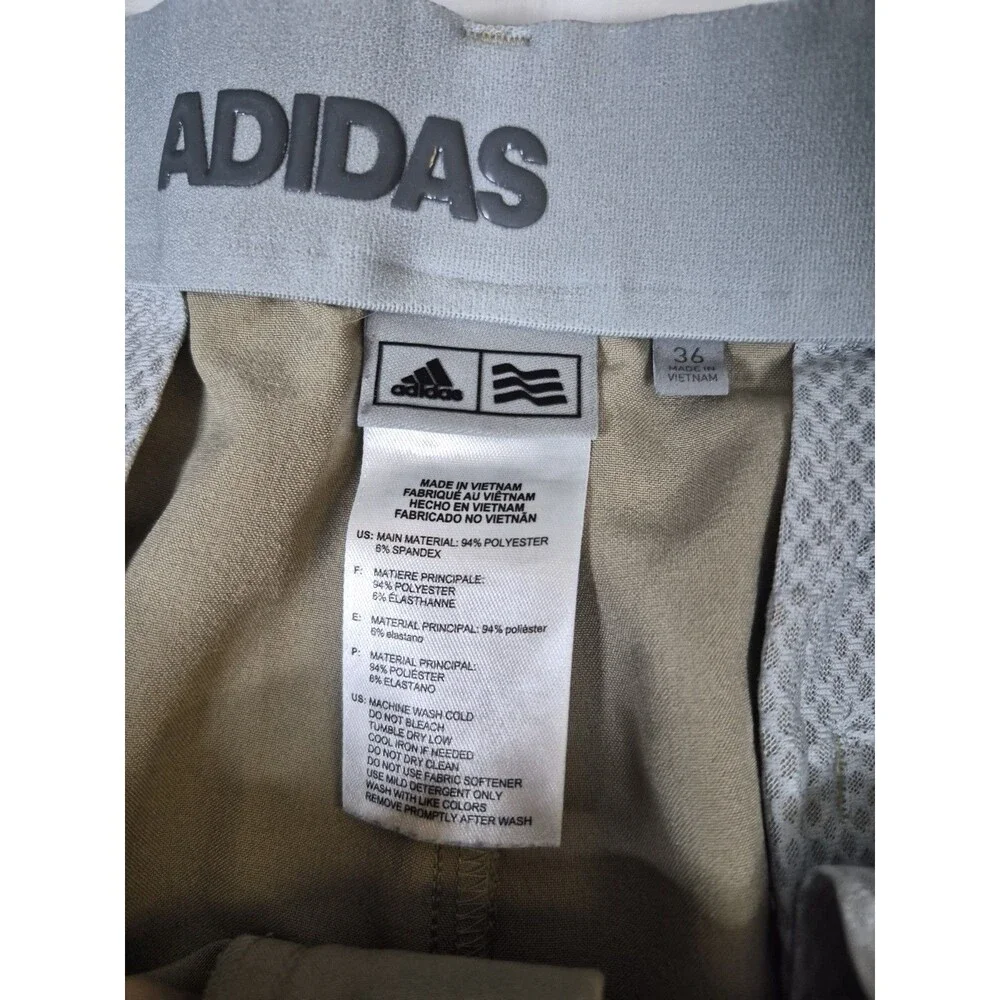 Adidas Golf Shorts Mens Size 36 Beige Khaki Performance Activewear Brown